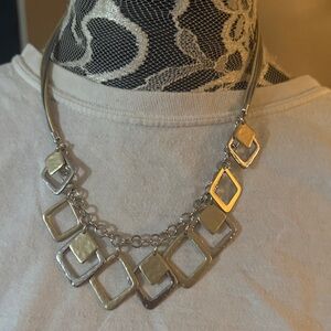 Chico's Silver and Gold Diamond Necklace